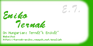 eniko ternak business card